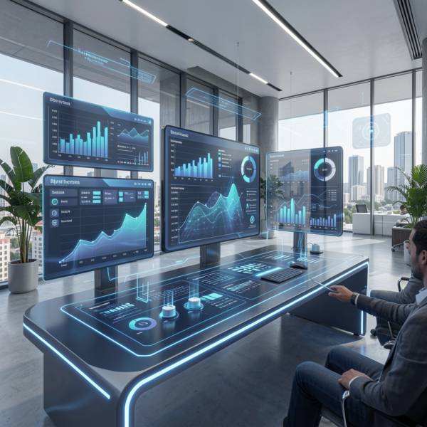 Smart factory production line powered by smart automation platforms and data analytics.