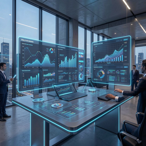 Manufacturing automation system supported by smart automation solutions and predictive analytics.