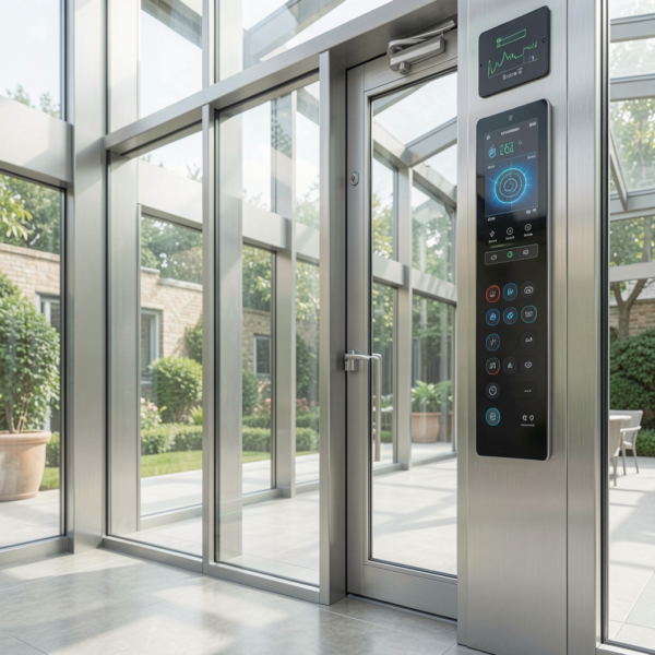 Window actuator mechanism used in smart window control system for automated facade windows.