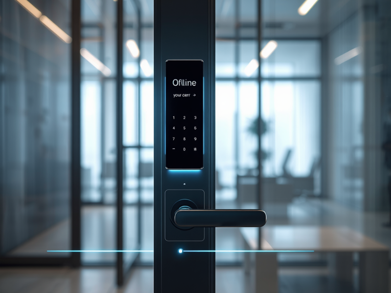 Door access control system processing credentials locally