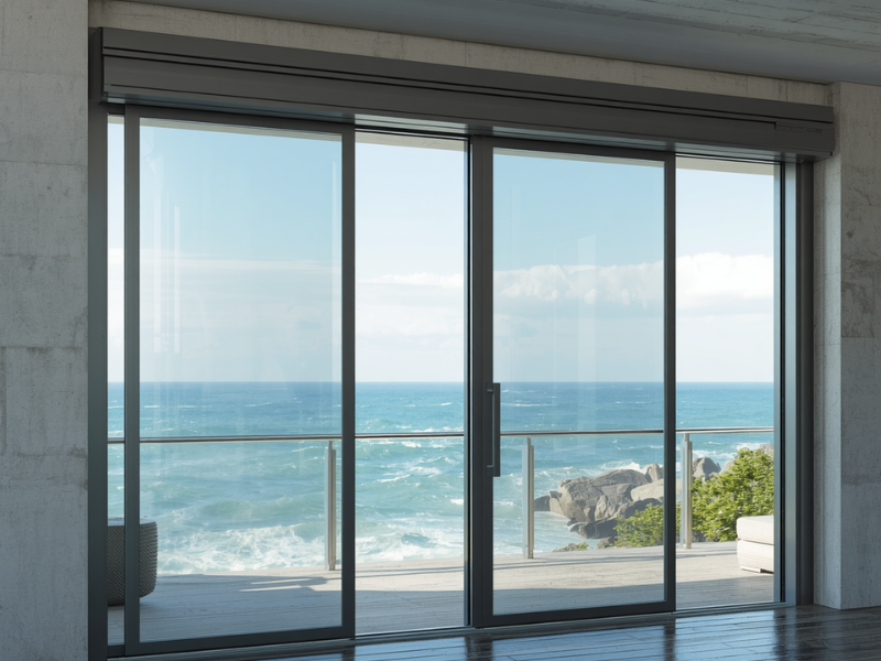 Smart automatic sliding door in moisture-rich environment