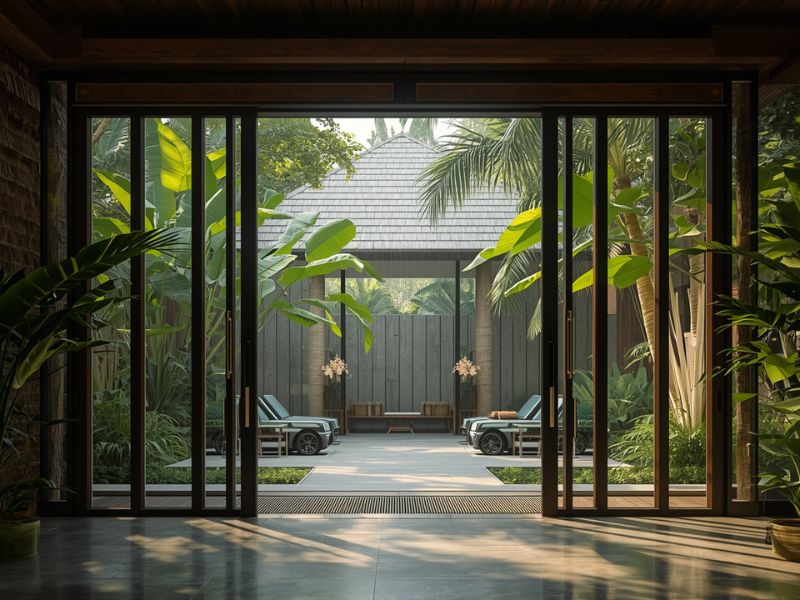 Automatic sliding door operating in high-humidity tropical environment