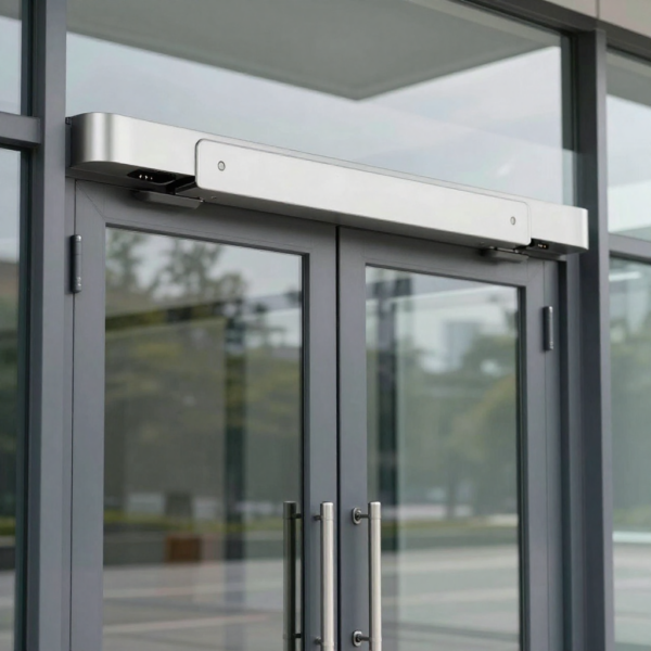 Smart automatic swing door opener in commercial architecture