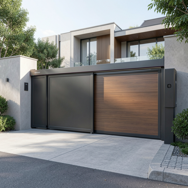 Smart sliding gate automation in contemporary home design