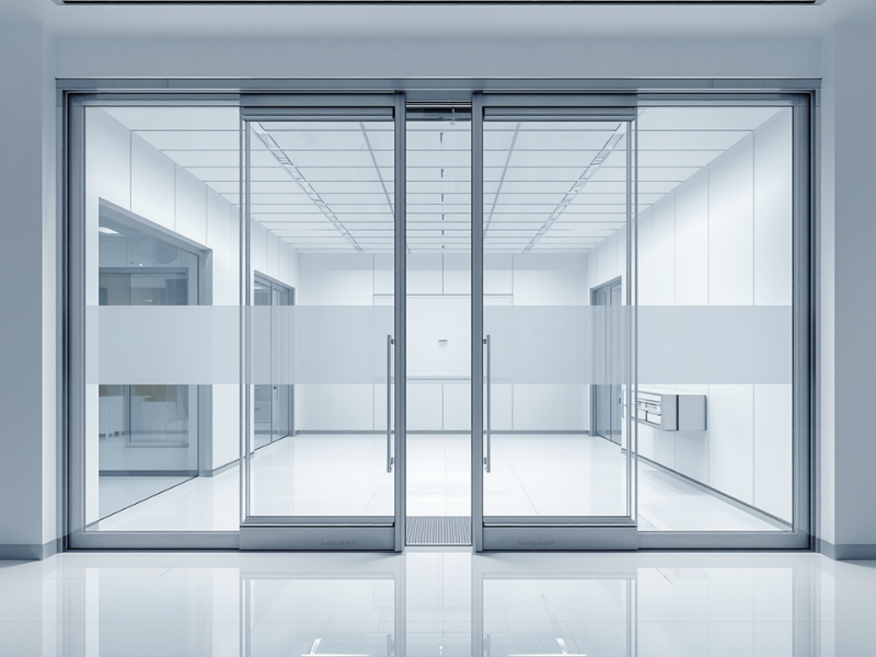 Clinic automatic door system with motion sensor activation