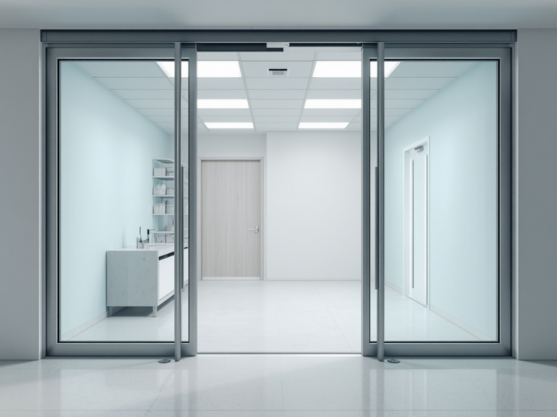 Automatic door system for clinic hygiene touchless entry