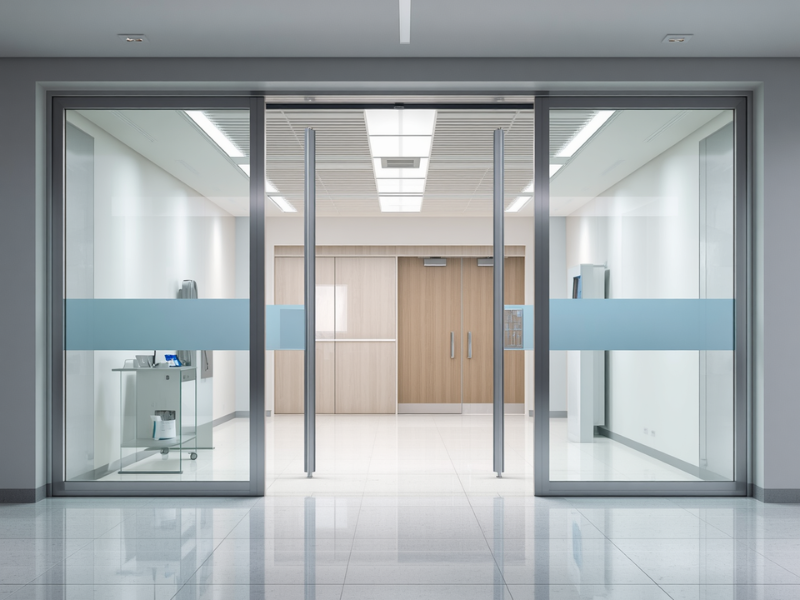 Office automatic door system modern commercial entrance