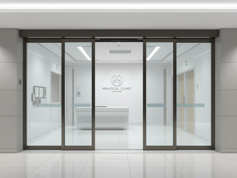 Automatic door kit for clinic entrance sliding glass door system