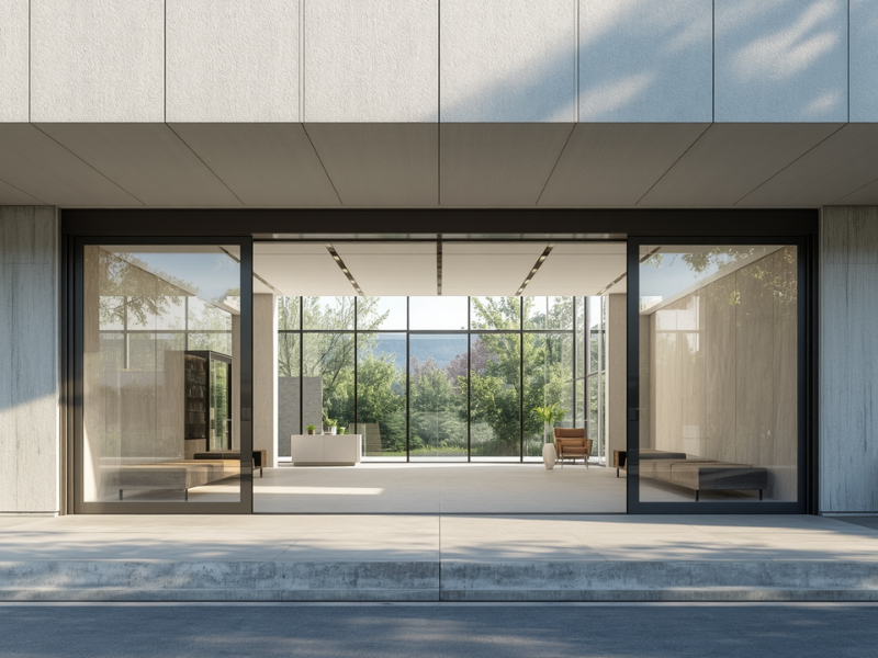 Automatic door operator for sliding glass doors commercial use