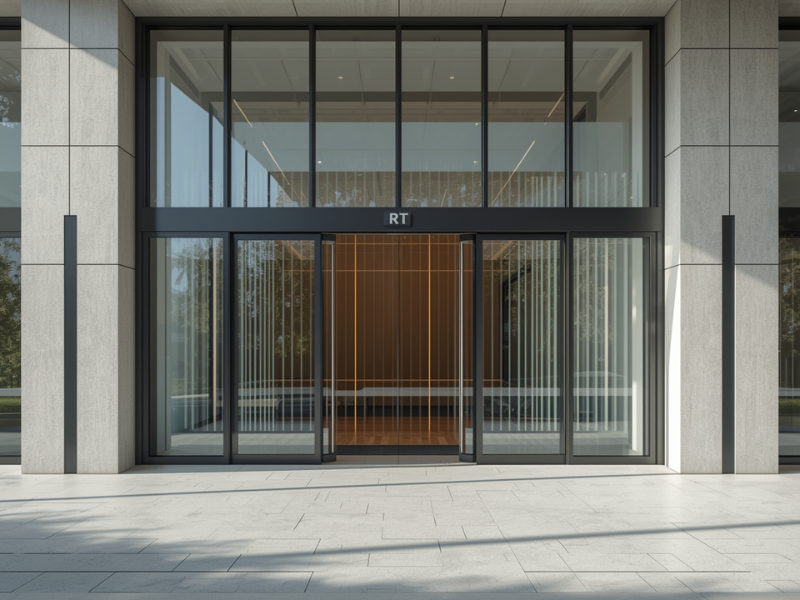 Commercial sliding automatic door system for high traffic areas
