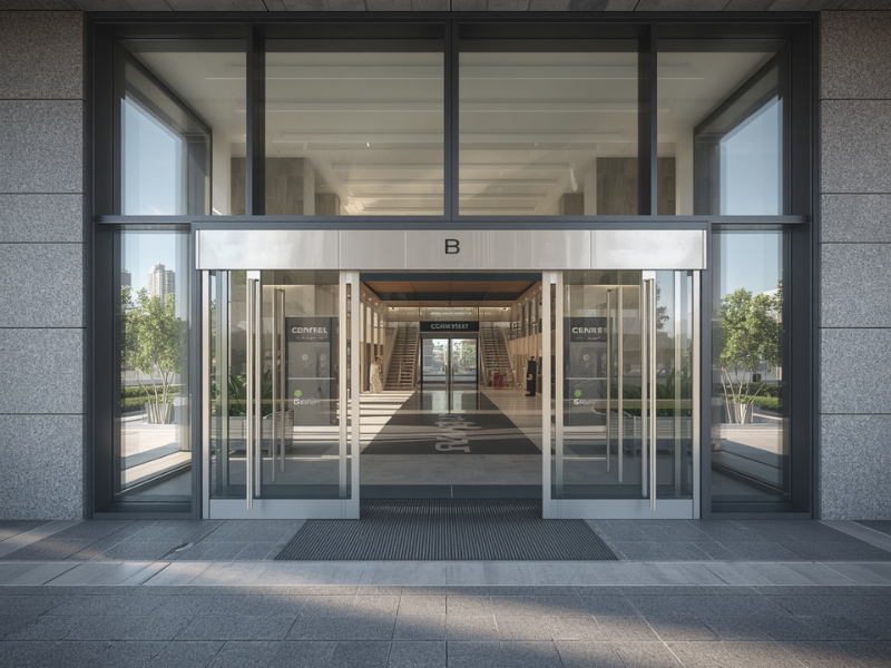 Sliding door operator solution for high traffic commercial entry