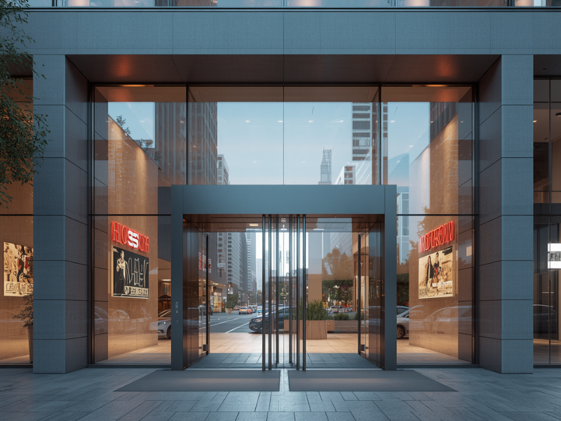 Commercial sliding door operator for busy commercial entrance system