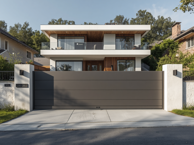 Cantilever gate automation for sloped driveway uneven terrain