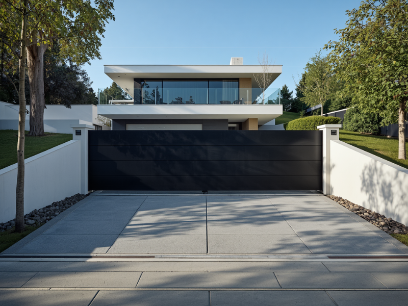 Sliding gate site planning for sloped driveway automation system