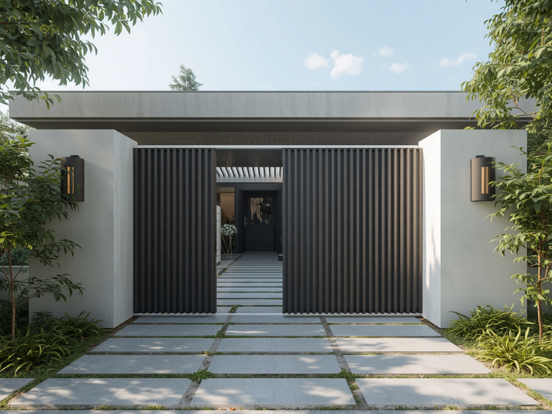 Automatic gate system smooth and silent operation residential use