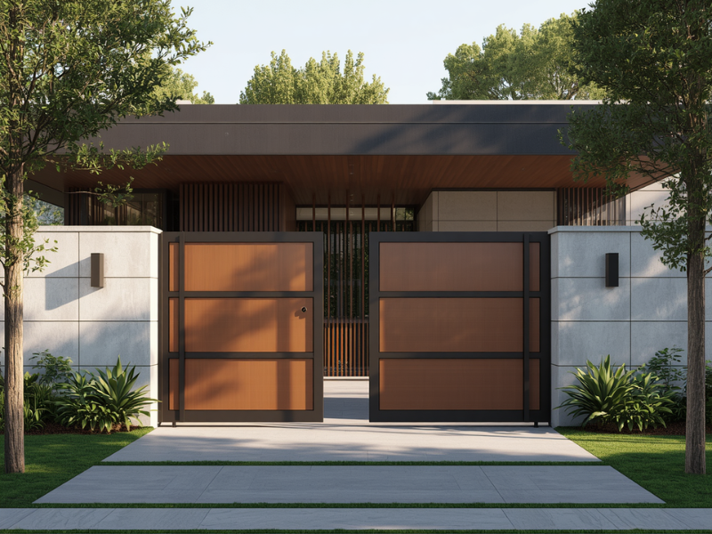 Gate motor close-up low noise residential automation system