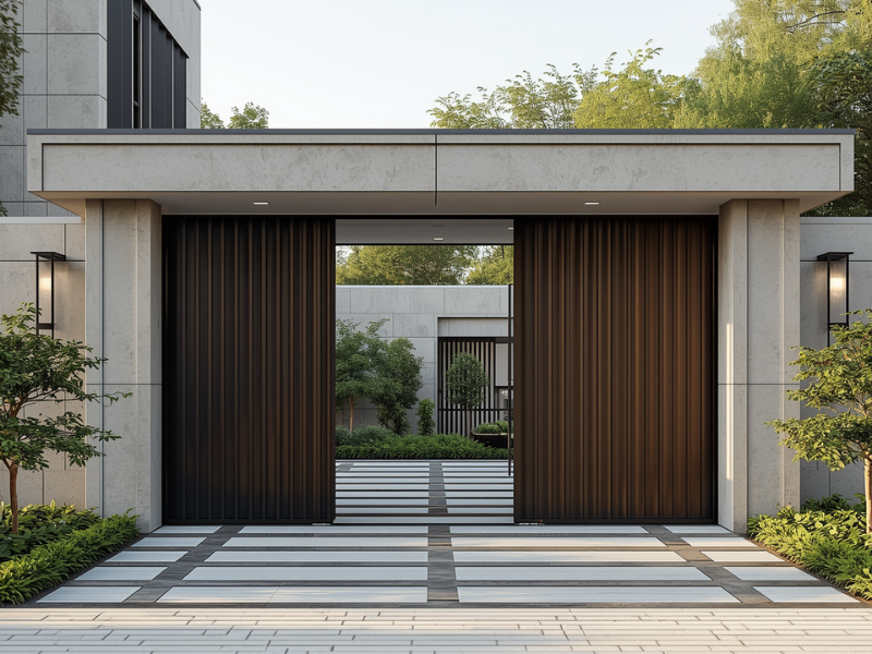 Quiet sliding gate opener system for luxury home entrance