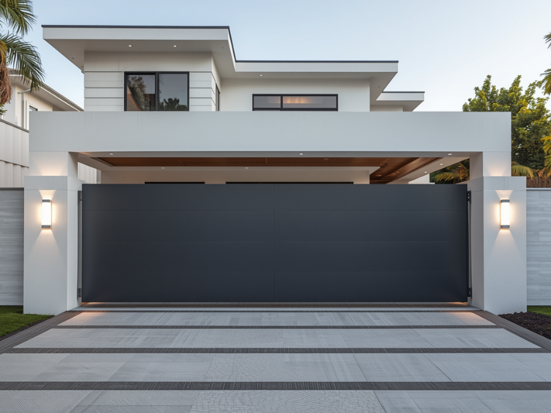 Heavy use automatic gate kit for wide driveway entrance