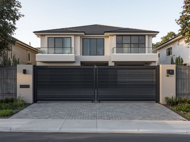 Sliding gate automation system for large driveway modern home