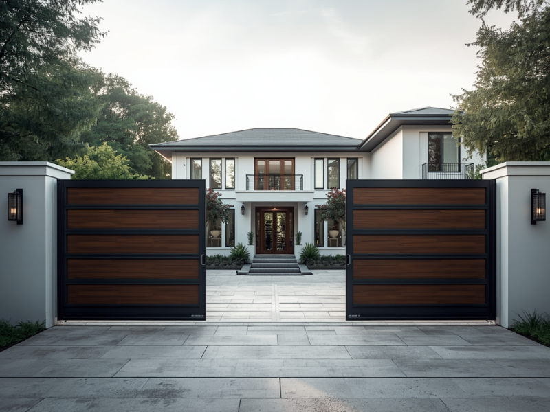 Automatic double gate opener for high traffic residential driveway