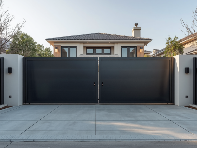 Residential swing gate automation for double gate entrance