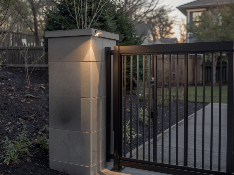 Underground swing gate motor hidden system luxury home entrance