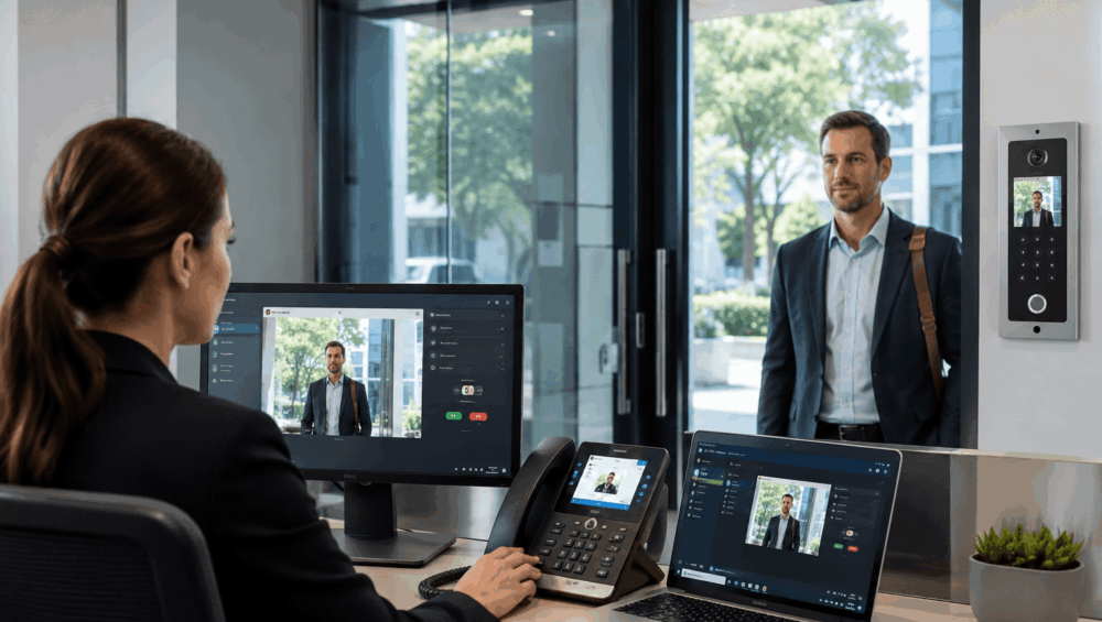 Learn how SIP intercom system integration connects front door security with corporate VoIP phones, improving visitor management, scalability, and operational efficiency.