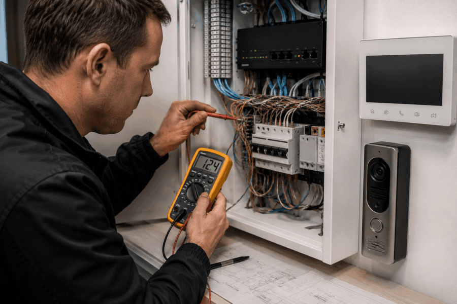Pre-Installation Assessment for a 2 Wire to IP Intercom Retrofit