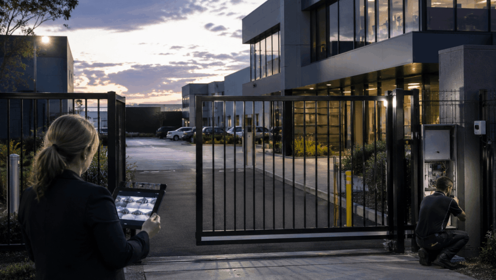Is your automatic gate opening by itself? Learn the common causes of ghost openings, what office managers should call for urgent commercial gate repair.