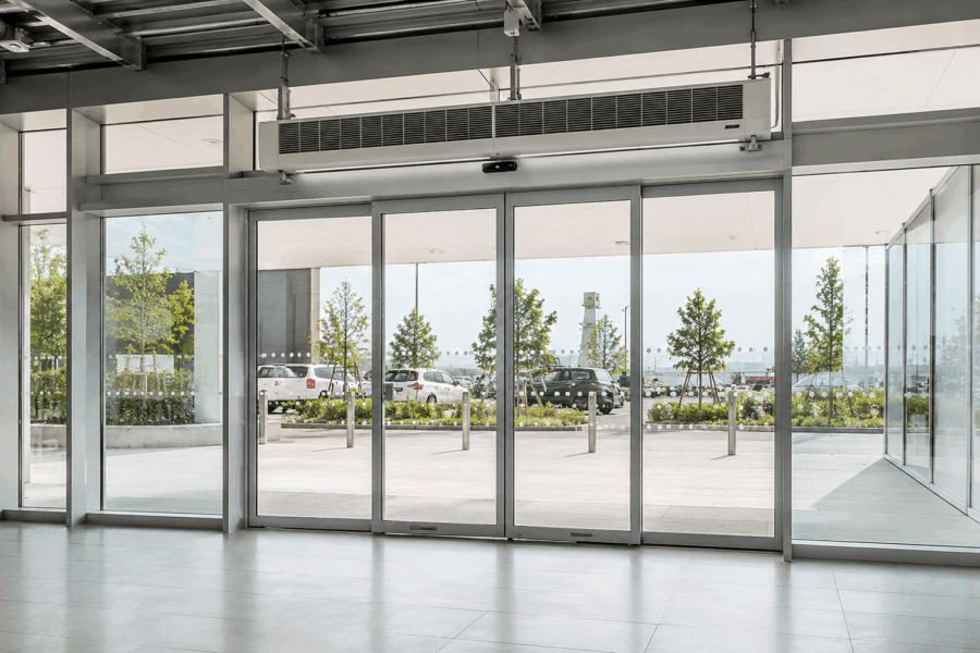 Before fabrication or rough-in, the builder should confirm that the architectural, mechanical, electrical, glazing and automatic-door drawings all show the same dimensions and arrangement.