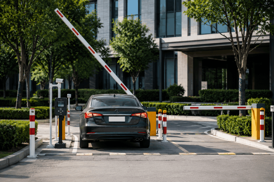 Many commercial boom gates operate as part of a larger security system rather than as standalone barriers.