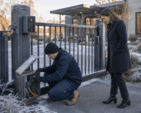 Learn automatic gate cold weather troubleshooting tips for office facilities, including hydraulic strain, slow movement, sensor faults and winter servicing.